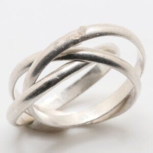 Vintage Sterling Silver Interlocking Ring